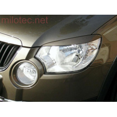 Kryty svetlometov Milotec (mračítka) - ABS čierny, Škoda Yeti 09/2009 +