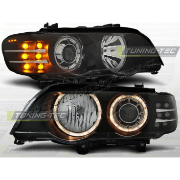 BMW X5 E53 09.1999-10.2003 predné číre svetlá Angel Eyes Black Led Indicator Xenon (LPBM88) BMW X5 E53 09.1999-10.2003 predné číre svetlá Angel Eyes Black Led Indicator Xenon (LPBM88)