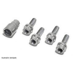 Poistné skrutky kolies M12x1,50x26mm guľové sedlo (C) 4ks + kľúč