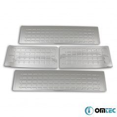 Nerez leštené kryty vnútorných prahov Omtec pre určité modely áut (dodávky veľkosti len L2, L3)