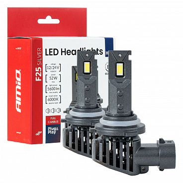 Automobilové LED žiarovky F25 SILVER FULL CANBUS 52W HB4 9006 12V 24V AMIO-04707