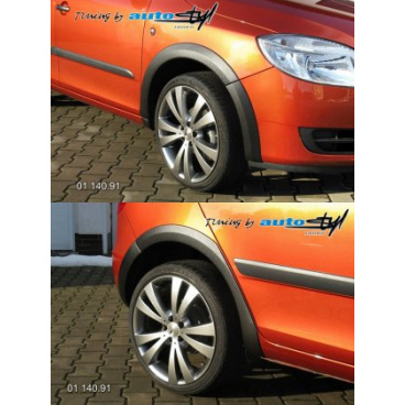 Lemy blatníkov - čierný dezén Škoda Fabia II Lemy blatníkov - čierný dezén Škoda Fabia II