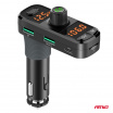 FM vysielač do auta 2×USB-A 1×USB-C microSD 12V 24V AMIO-04653