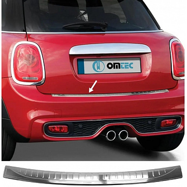 Nerezový leštený kryt hornej hrany zadného nárazníka Mini Cooper F56, F60 2014-2023 Nerezový leštený kryt hornej hrany zadného nárazníka Mini Cooper F56, F60 2014-2023