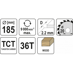 Kotouč na dřevo 185 x 20 mm 36z Kotouč na dřevo 185 x 20 mm 36z
