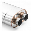 Športový nerezový stredový výfuk RM MOTORS DUAL 60 mm / 400 mm