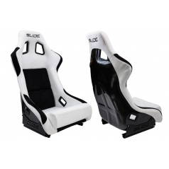 Športové kreslo SLIDE KS2 Premium Biela & Čierna Velúr Carbon Glitter