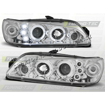 PEUGEOT 306 1997-01 PŘEDNÍ ČÍRÁ SVĚTLA ANGEL EYES CHROME PEUGEOT 306 1997-01 PŘEDNÍ ČÍRÁ SVĚTLA ANGEL EYES CHROME