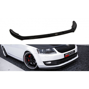 Spoiler pod predný nárazník ver.2 pre Škoda Octavia Mk3, Maxton Design čierny lesklý plast ABS