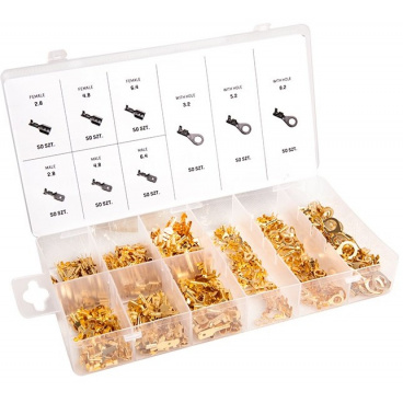 Elektrické svorky ku káblom kompletná sada 9 typov 450 ks Elektrické svorky ku káblom kompletná sada 9 typov 450 ks