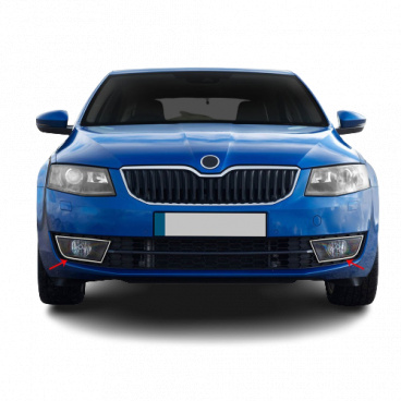 Nerez leštené rámčeky predných hmloviek Omtec Škoda Octavia III Nerez leštené rámčeky predných hmloviek Omtec Škoda Octavia III