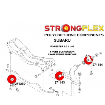 Subaru Forester do 2002-08 SG StrongFlex kompletní sestava silentbloků 34 ks Subaru Forester do 2002-08 SG StrongFlex kompletní sestava silentbloků 34 ks