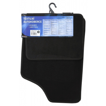 Koberce textilné UNI vel.3., 4ks čierné