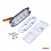 Výstražná plochá blikajúca lampa 4 LED R65 R10 12-24V AMIO-02298