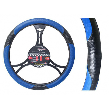 Poťah na volant Fiber modrý - priemer 37-39mm