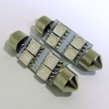 4 LED žiarovky sulfit červené 39 mm s odporom (CANBUS) - 2 ks 4 LED žiarovky sulfit červené 39 mm s odporom (CANBUS) - 2 ks