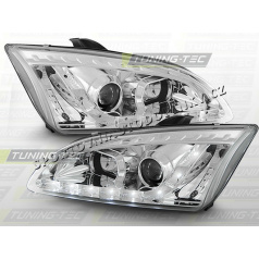 Ford Focus MK2 2004-08 predné číre svetlá daylight LED chrome (LPFO18)