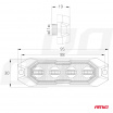 Výstražná plochá záblesková lampa 4x3W LED R65 R10 12V 24V AMIO-03929