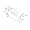 Koncovka tlmiča 89mm vstup 70mm Kartáčovaná