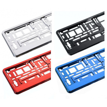 Podložka pod ŠPZ metallic, chróm, black, red, blue Podložka pod ŠPZ metallic, chróm, black, red, blue