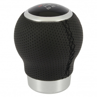 Kožená hlavica radiacej páky čierna, čierne prešitie II