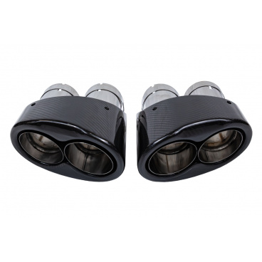Koncovka tlmiča 190mmx2 vstup 70mm Carbon Gloss Sada