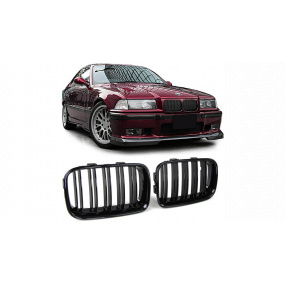 Mriežka BMW 3 E36 Facelift Compact dvojité rebrovanie Lesklá čierna