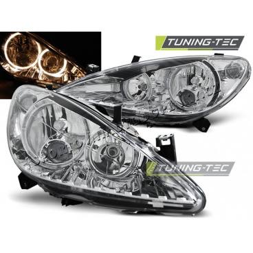 PEUGEOT 307 04.2001-09.2005 PŘEDNÍ ČÍRÁ SVĚTLA ANGEL EYES CHROME PEUGEOT 307 04.2001-09.2005 PŘEDNÍ ČÍRÁ SVĚTLA ANGEL EYES CHROME