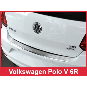 Nerez kryt ochrana prahu zadného nárazníka Volkswagen Polo V 6R 2014+