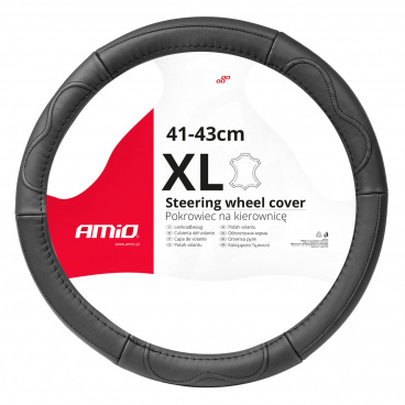 Kožený poťah na volant automobilu XL 41-43cm SWC-49-XL