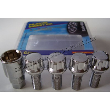 Poistné skrutky, matky kolies chróm prevedenie Poistné skrutky, matky kolies chróm prevedenie