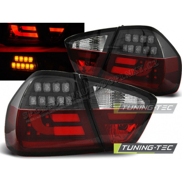 BMW E90 03.2005-08.2008 zadné LED lampy red white black BAR (LDBM74)