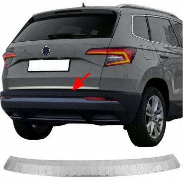 Nerez leštený kryt hornej hrany zadného nárazníka Omtec Škoda Karoq 2017+ Nerez leštený kryt hornej hrany zadného nárazníka Omtec Škoda Karoq 2017+