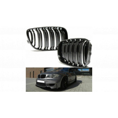Mriežka BMW 1 E81 E82 E87 E88 Facelift dvojité rebrovanie Lesklá čierna