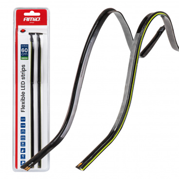 LED COB pásiky do auta bočné zelené 2x30cm 12V AMIO-04577