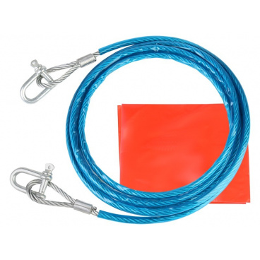 Ťažné lano kovové 3000kg s karabínami 4 m Ťažné lano kovové 3000kg s karabínami 4 m