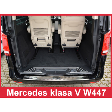 Nerez kryt-ochrana prahu zadného nárazníka Mercedes V W 447 Vito III 2014+ Nerez kryt-ochrana prahu zadného nárazníka Mercedes V W 447 Vito III 2014+