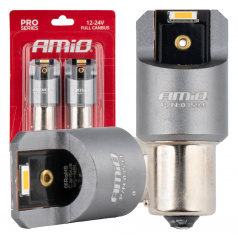 LED žiarovky FULL CANBUS PRO PY21W 2x1860 SMD oranžové 12V 24V AMIO-03594
