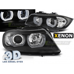 BMW E90, E91 03.2005-08.2008 predné číre svetlá 3D U-Type black HID (LPBMI6)