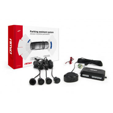 Sada parkovacích senzorov na cúvanie Buzzer 4 senzory čierne "GOLD" 18 mm AMIO-01576 Sada parkovacích senzorov na cúvanie Buzzer 4 senzory čierne "GOLD" 18 mm AMIO-01576