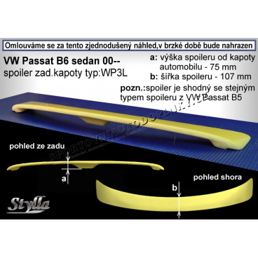 Volkswagen Passat B5 sedan 1996-00 spoiler zadnej kapoty (EÚ homologácia) Volkswagen Passat B5 sedan 1996-00 spoiler zadnej kapoty (EÚ homologácia)