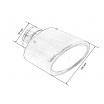 Koncovka tlmiča 150x90mm vstup 67mm Carbon Gloss