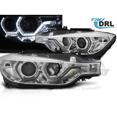 BMW F30, F31 10.2011 - 05.2015 predné svetlá Angel eyes LED chrome DRL