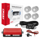 Parkovací systém s akustickou signalizáciou 4 strieborné senzory