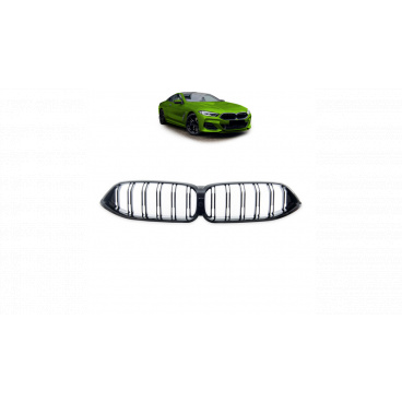 Gril BMW 8 G15 F92 G14 G16 dvojité rebro Lesklá čierna Gril BMW 8 G15 F92 G14 G16 dvojité rebro Lesklá čierna