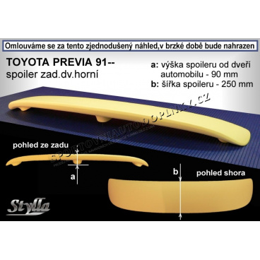 TOYOTA PREVIA (91+) spojler chrbta. dverí hornej TP1L