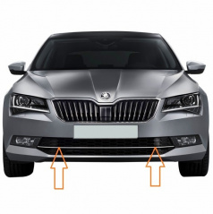 Nerez 3-dielna lišta predného nárazníka Škoda Superb 2015-19