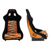 Športové kreslo SLIDE KS2 Premium Oranžová Čierna & Grafický Tiger Velúr Oranžový Trblietavý