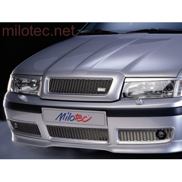 Trojdielna mriežka nárazníka Milotec, nerez s hmlovkami, Škoda Octavia Facelift Trojdielna mriežka nárazníka Milotec, nerez s hmlovkami, Škoda Octavia Facelift