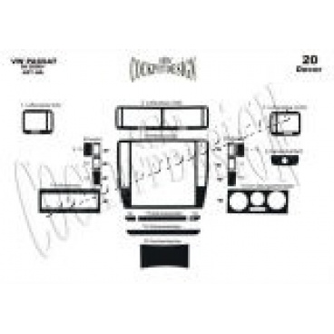 VW Passat 97-04 dekor prístrojovej dosky Mahagon